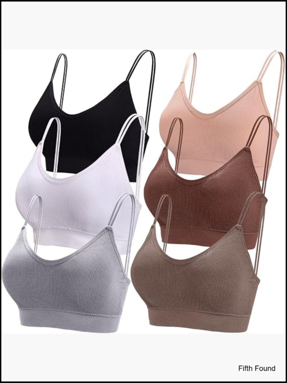 6-Pack Padded V-Neck Bralettes With Removable Straps Seamless Everyday Bras